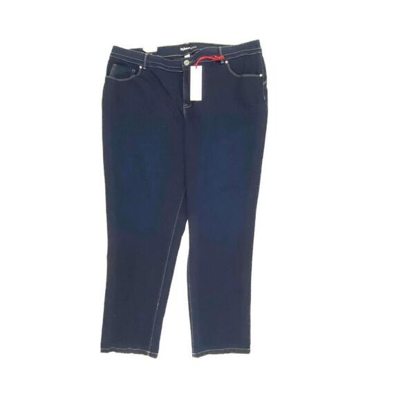 NEW Style & Co Bottoms Up Slim Leg Women's size 22W Dark Blue Denim Jeans - Picture 1 of 4